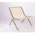 Noordse moderne handgemaakte rattan stoel roestvrij stalen frame
